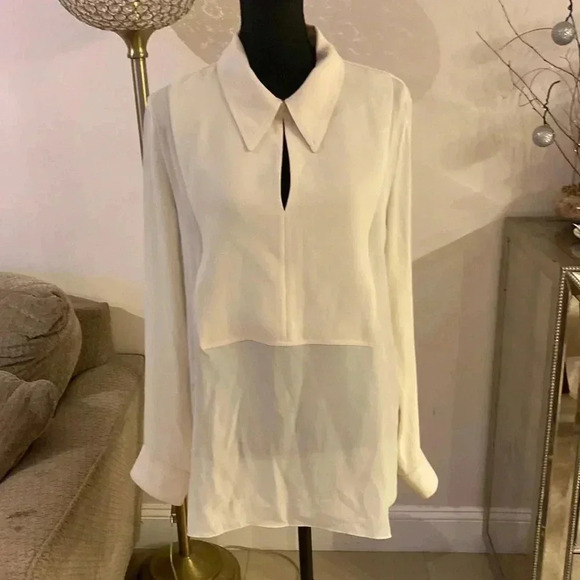Theory silk blouse size large - Picture 1 of 6